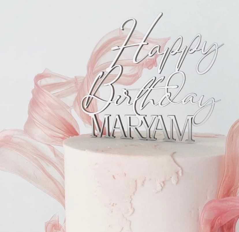 Cake Topper Silver Mirror 