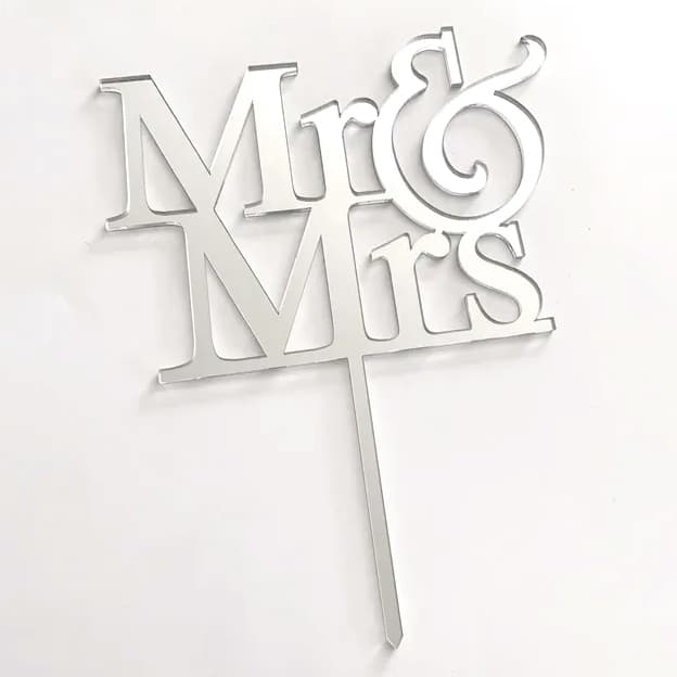Cake Topper _ Silver Mirror